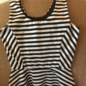Trendy Striped Peplum Top